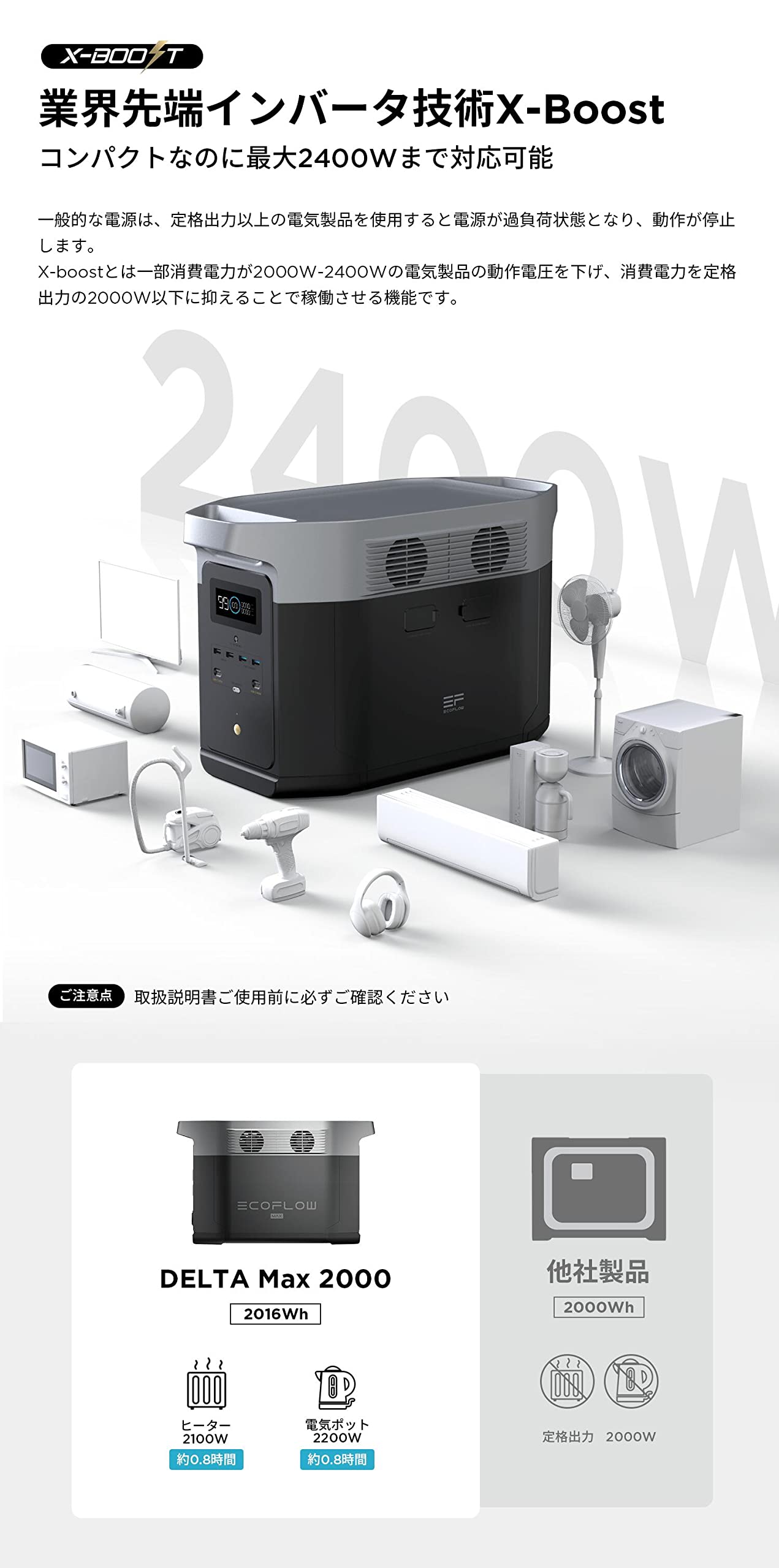 Amazon.co.jp: EcoFlow DELTA Max 2000＋専用エクストラバッテリー 