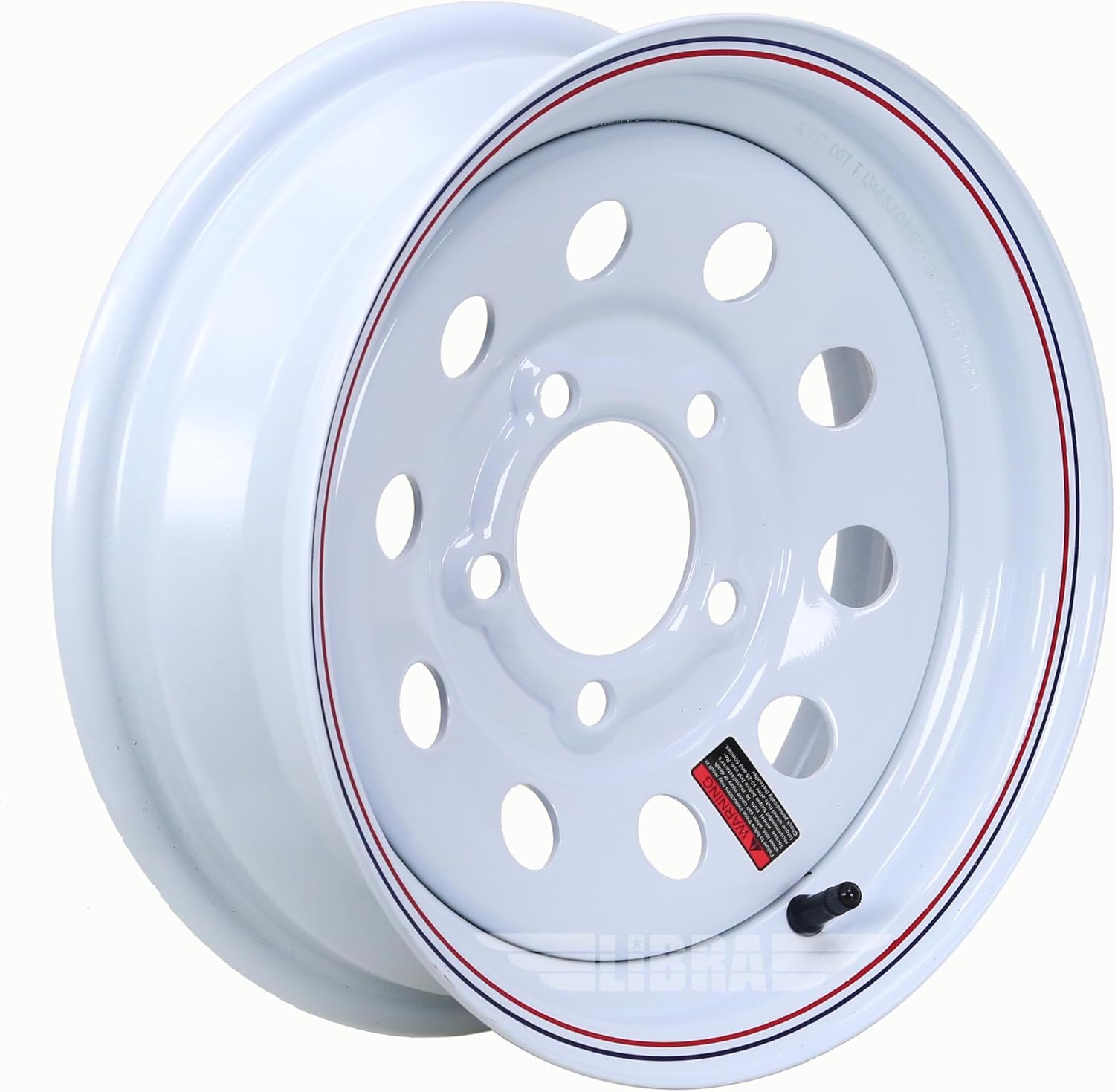 ROCKMAN Trailer Tire Wheel Assembly ST205/75R14 8-Ply D 105M 5 Lug on 4.5" PCD White Mod Rim