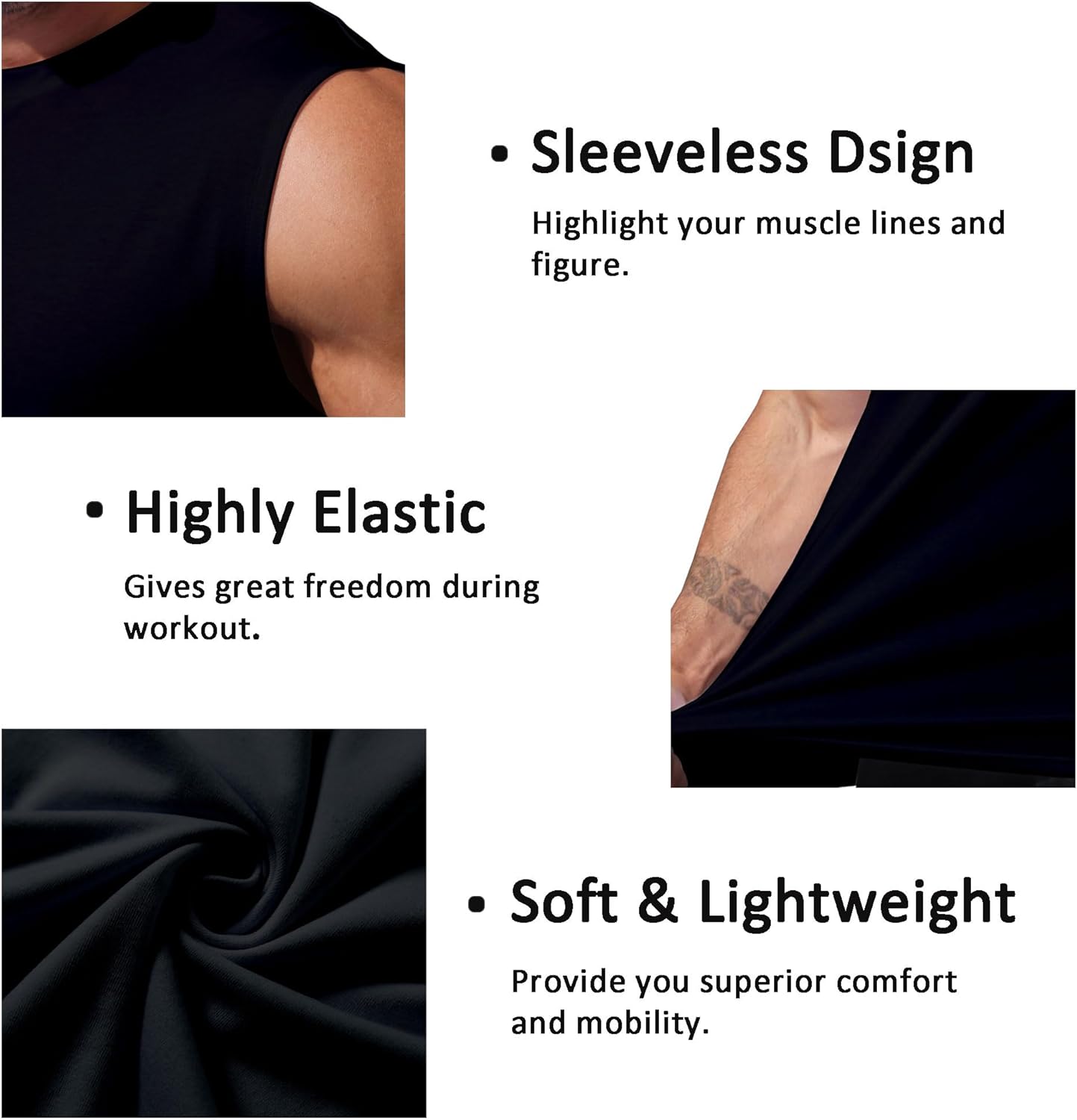 Mens Sleeveless Tank Tops Workout Gym Muscle Shirts Graphic Casual Summer Beach T-Shirt - Image 6