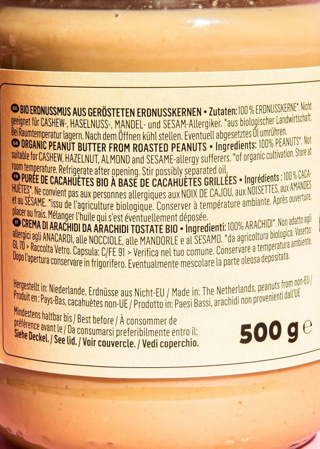 KoRo - Purée de cacahuète bio 2 x 500 g - Qualité bio - Sans additifs - Dans un lot pratique de deux