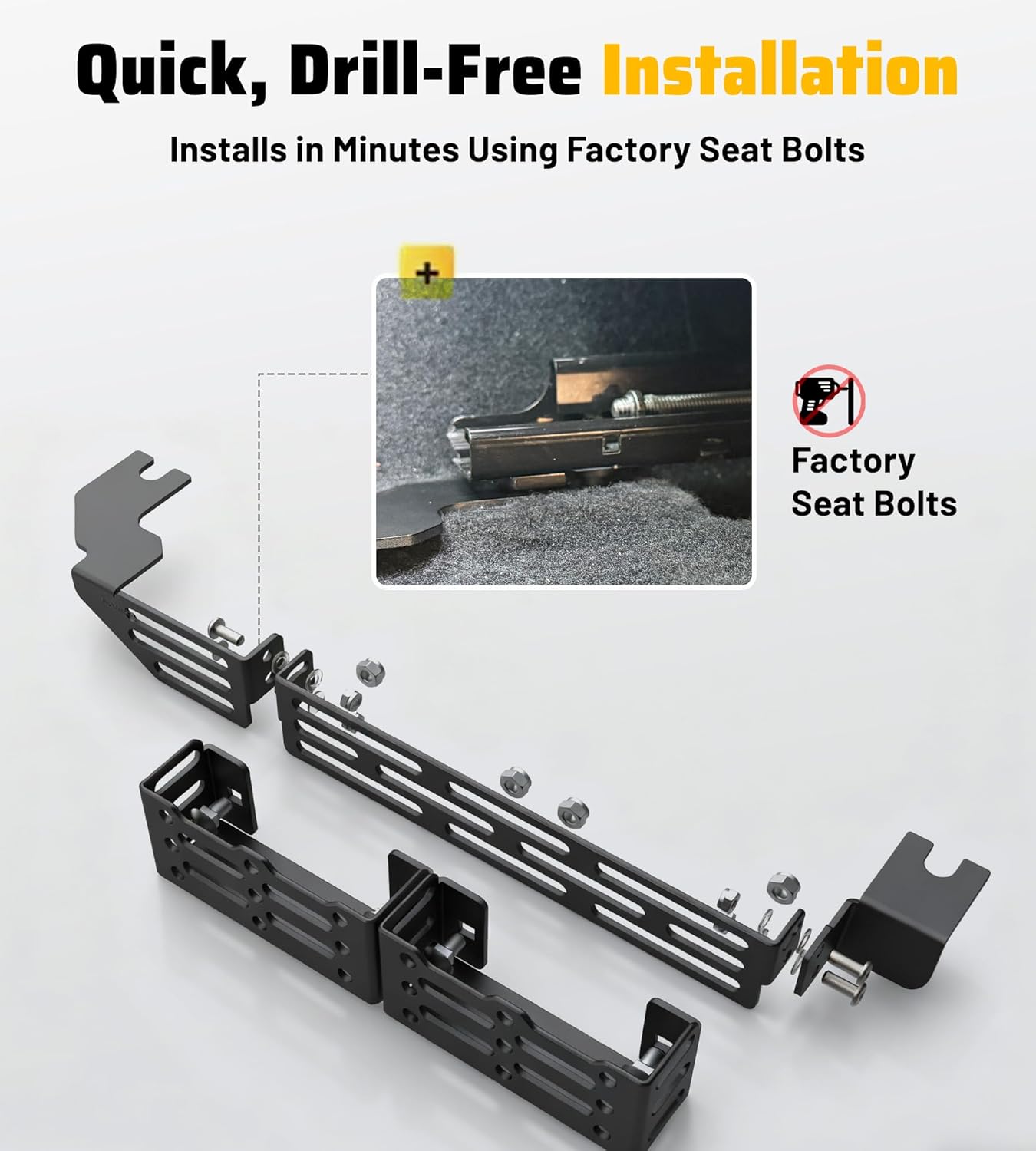 Truck Seat Brackets Storage Basket Molle Panel Organizer Fit for 4th Gen Toyota Tacoma 2024-2026 Tactical Gear Mounting System Quick Installation