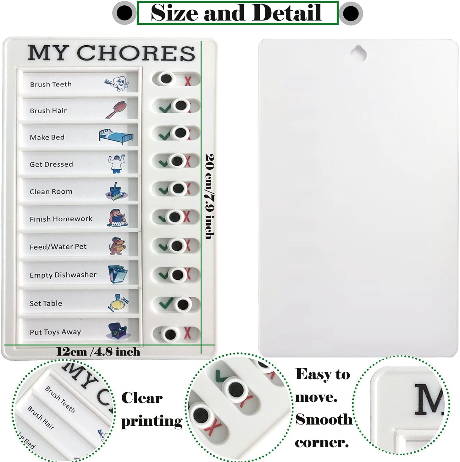 Chore Chart Memo Checklist Board Daily to Do List Planner Check List Chore Board for Kids Adults Chore Chart for Kids Multiple Kids Check Items and Form Good Habit (My Chores)