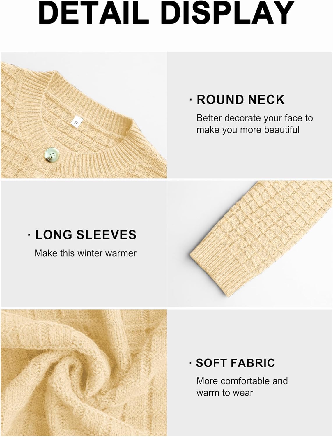 QUEZHU Women Fashion Cardigan Sweaters Casual Long Sleeve Button Down Knit Fall Cardigan Jackets - Image 5