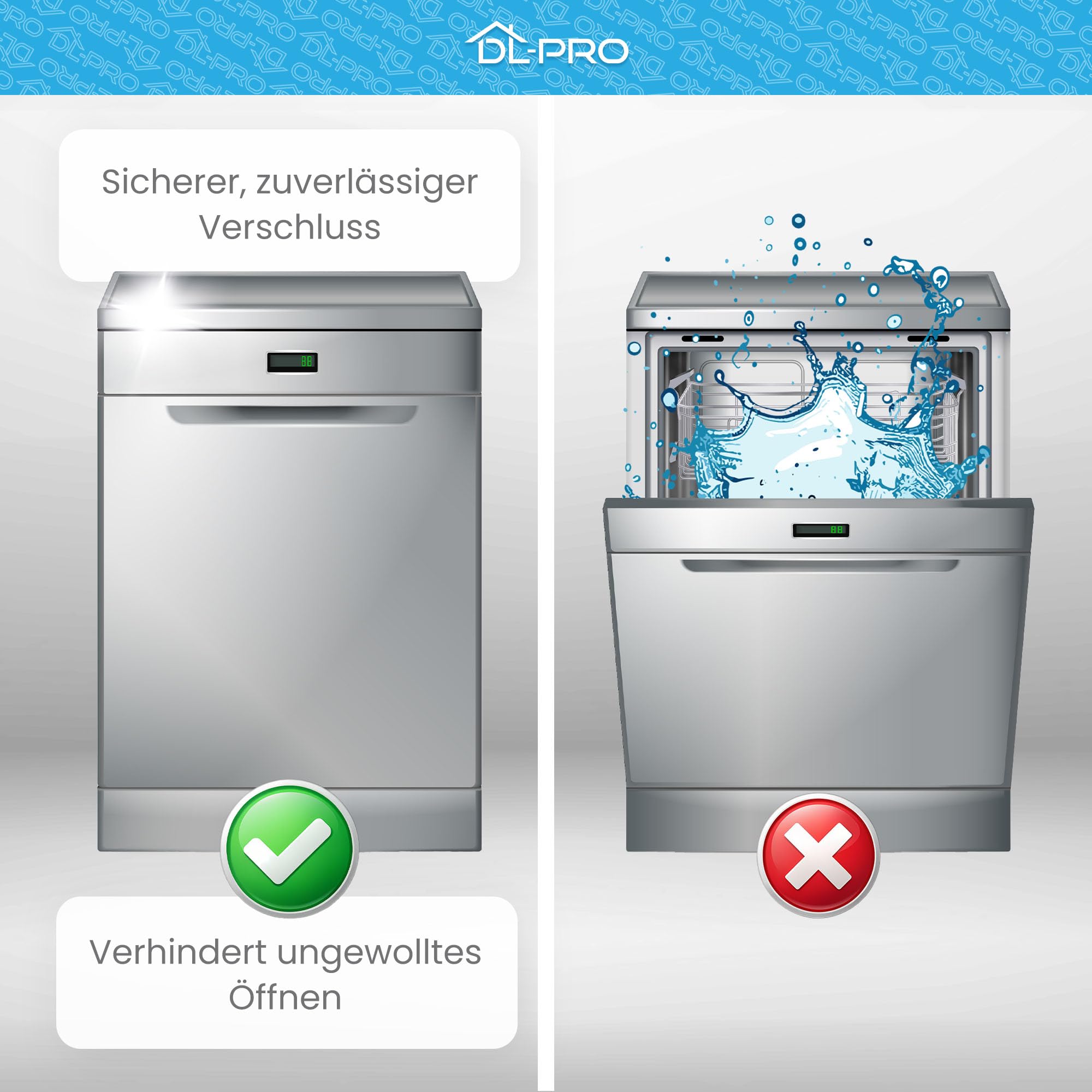 DL-pro Türverriegelung für AEG Electrolux 405528392/5 4055283925 Küpperbusch 441959 79x65mm Türschloss robust für AEG Favorit Spülmaschine Geschirrspülmaschine