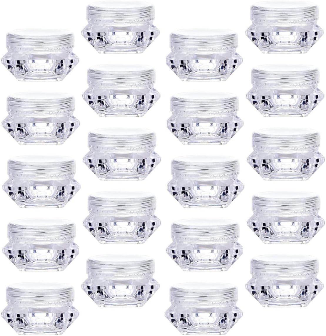32pcs 5g Portable Cosmetics Jars with Leakproof White Lids, Ps Material Empty Sample Cream Containers for Travel and DIY Makeup Storage