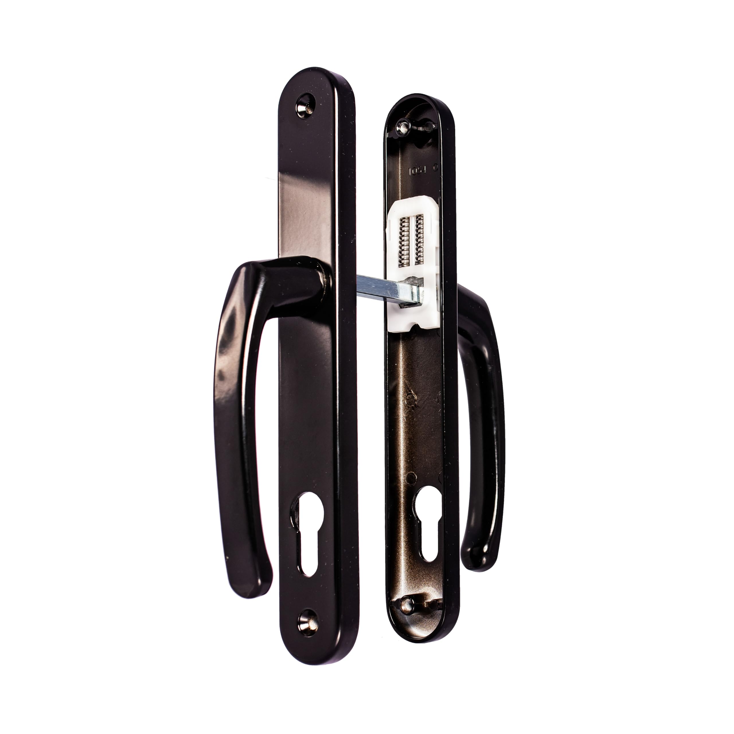 TSS UPVC Lever Door Handle with 92-210mm Backplate (242x34mm) - External Black