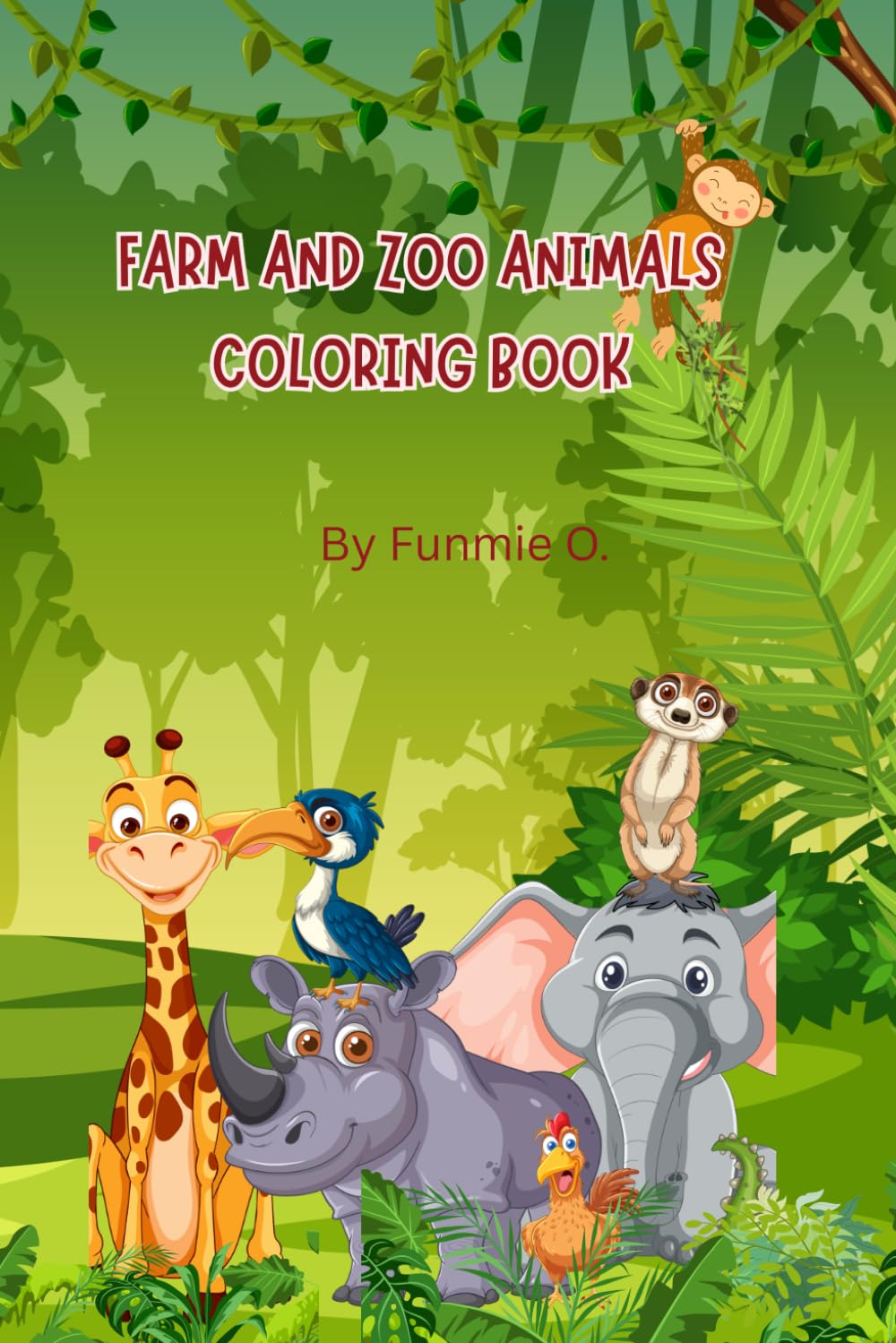 Farm and Zoo Animals Coloring Book for Kids: Cute and Fun Animal Coloring Pages for Toddlers and Kids Ages 3–8