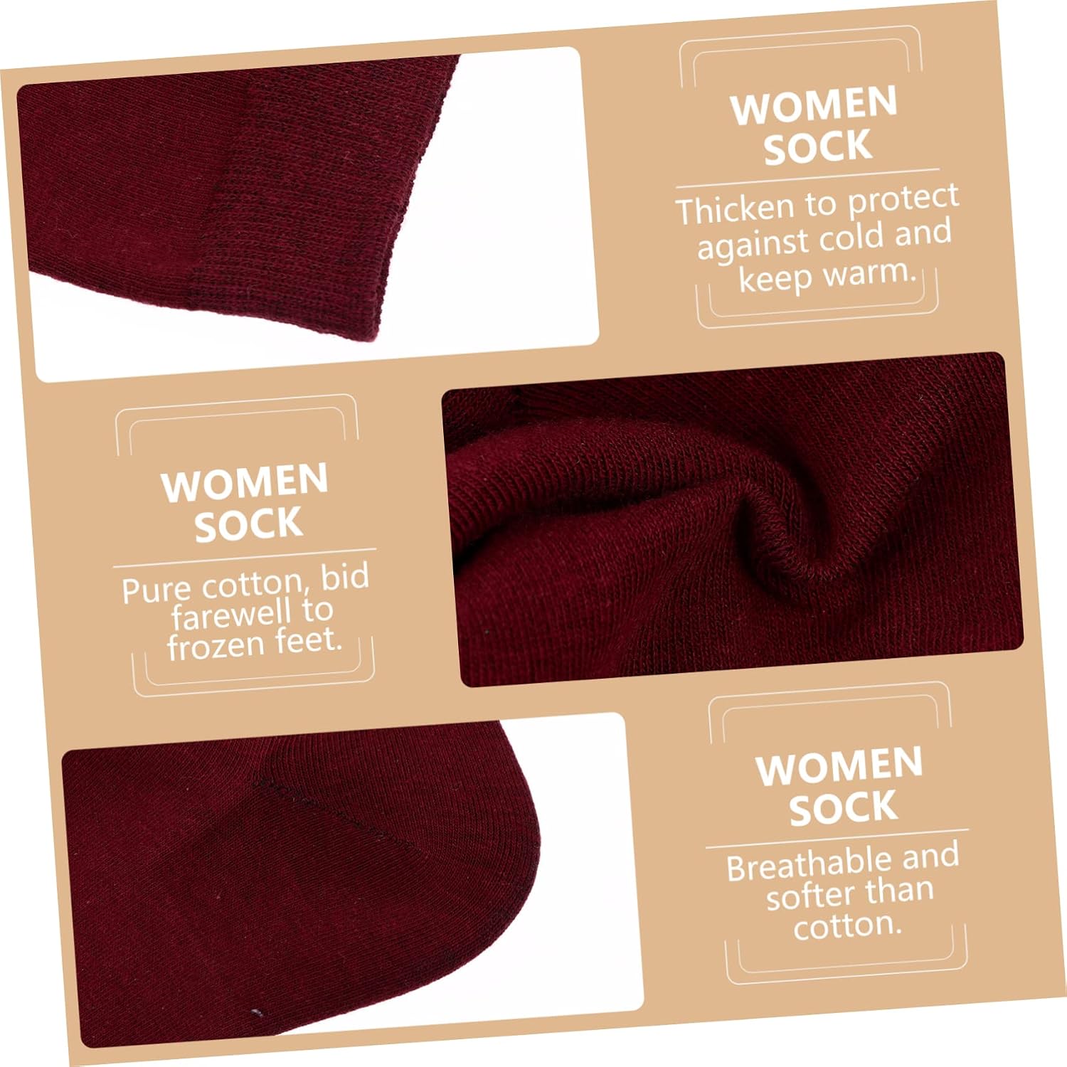 VICASKY 5 Pairs Moisturizing Silicone Socks for Women Medium Gel Anti-Cracking Foot Care Cracked Heel Treatment Socks for Spa and Home Use Random Color