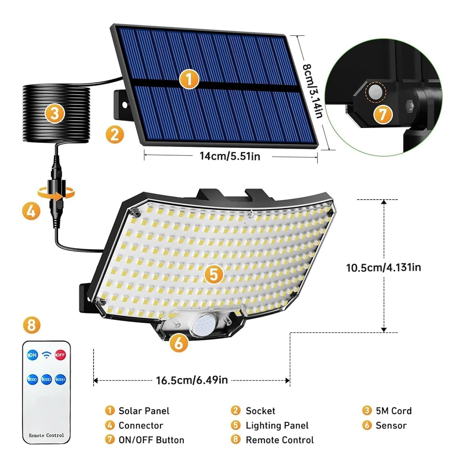 Oświetlenie zewnętrzne na energię słoneczną, Lampy solarne zewnętrzne 234LED 3 tryby czujnik ruchu reflektory z em IP65 wodoodporne bezpieczeństwo lampy solarne na zewnątrz,do drzwi wejściowych, podw