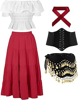 5 Pcs Halloween Gypsy Costume Accessories for Women Fortune Teller Pirate Dancer for Renaissance Medieval