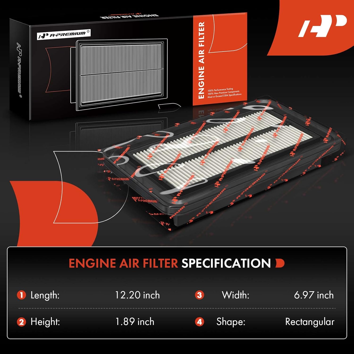 A-Premium 2-PC Engine Air Filter Compatible with Mazda 6 2003-2008, CX-7 2007-2012, 2.3L 2.5L 3.0L