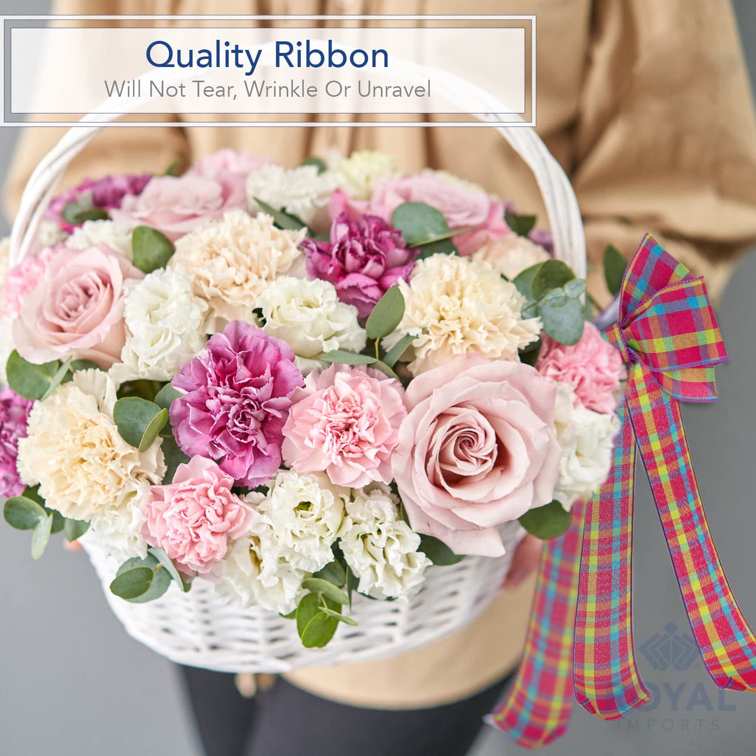 Royal Imports Spring Pastel Wired Ribbon, 2.5