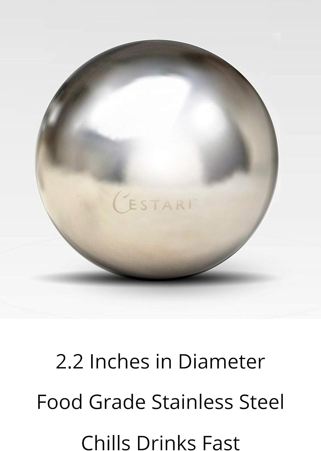 Whiskey Ball - Reusable Stainless Steel Ice Sphere - Scotch,Vodka,Wine Ice Chiller Stocking Stuffer - Ice Cube Metal Whiskey Stones Ball Won't Dilute Your Drink - Whiskey Drink Coolers Gift - 55mm