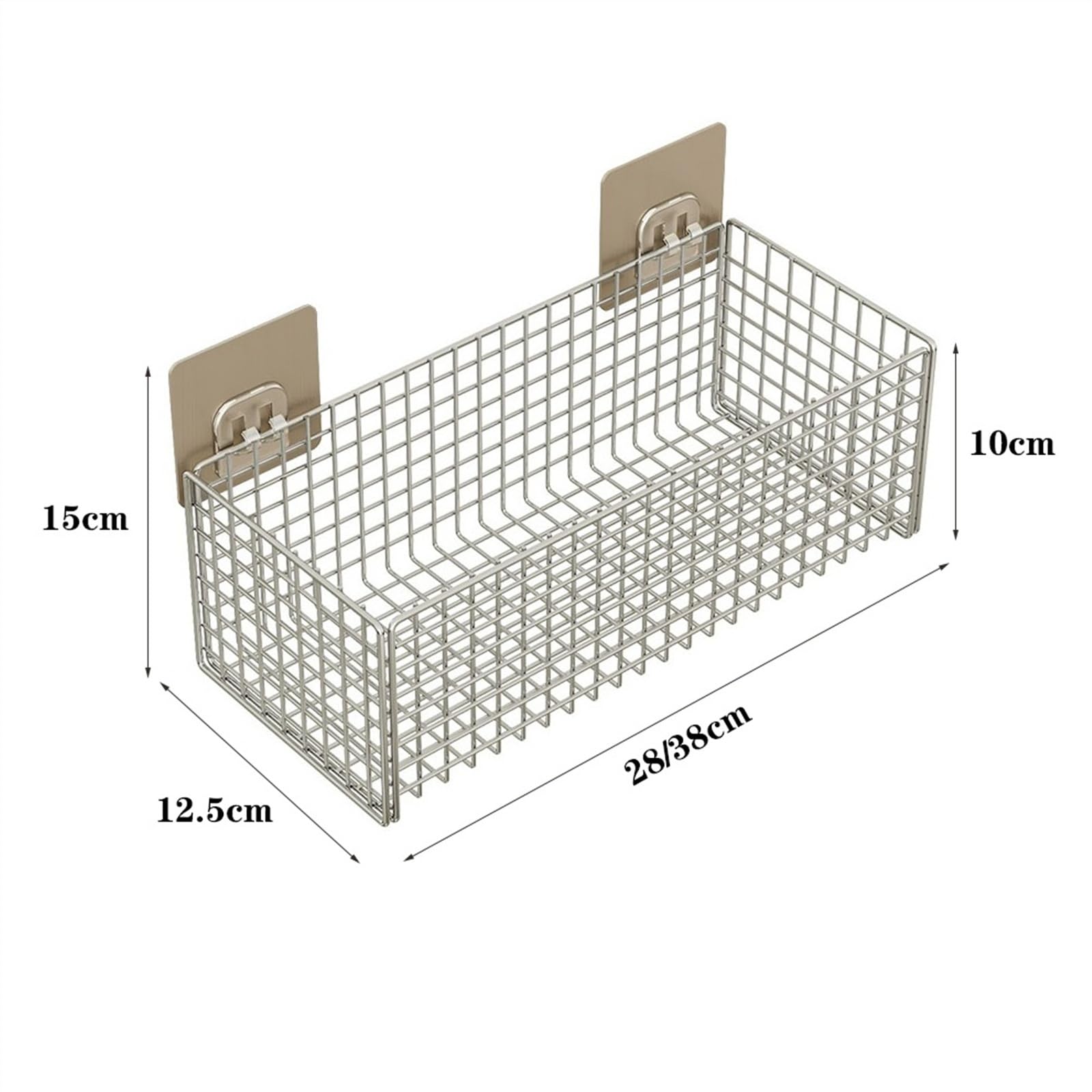 Regal - Cestas colgantes de pared para baño, cocina, sala de estar, malla de acero inoxidable para ducha, canastas flotantes autoadhesivas para baño