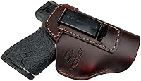 Vista 13 de Relentless Tactical IWB The Defender - Funda de cuero para pistolas S&W M&P Shield, GLOCK 17 19 22 23 32 33, Springfield XD & XDS, y pistolas