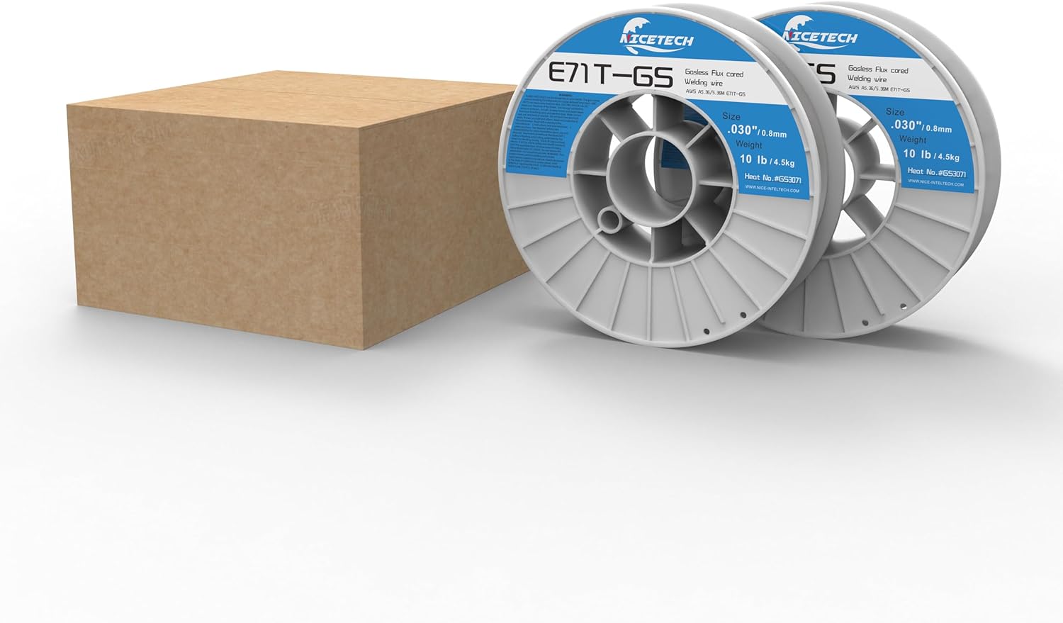 Gasless Flux Cored Welding Wire, Carbon Steel, E71TGS. 030-Diameter, 10 Pounds Spool, Silver, Package of 2