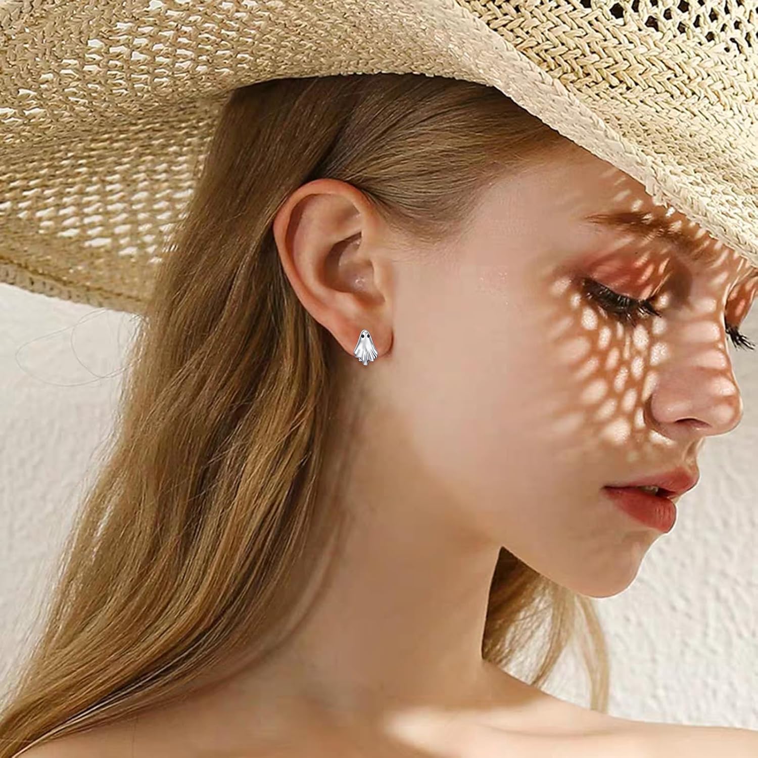 Halloween Ghost Stud Drop Earrings for Women S925 Sterling Silver Spooky Earring Jewelry - Image 3