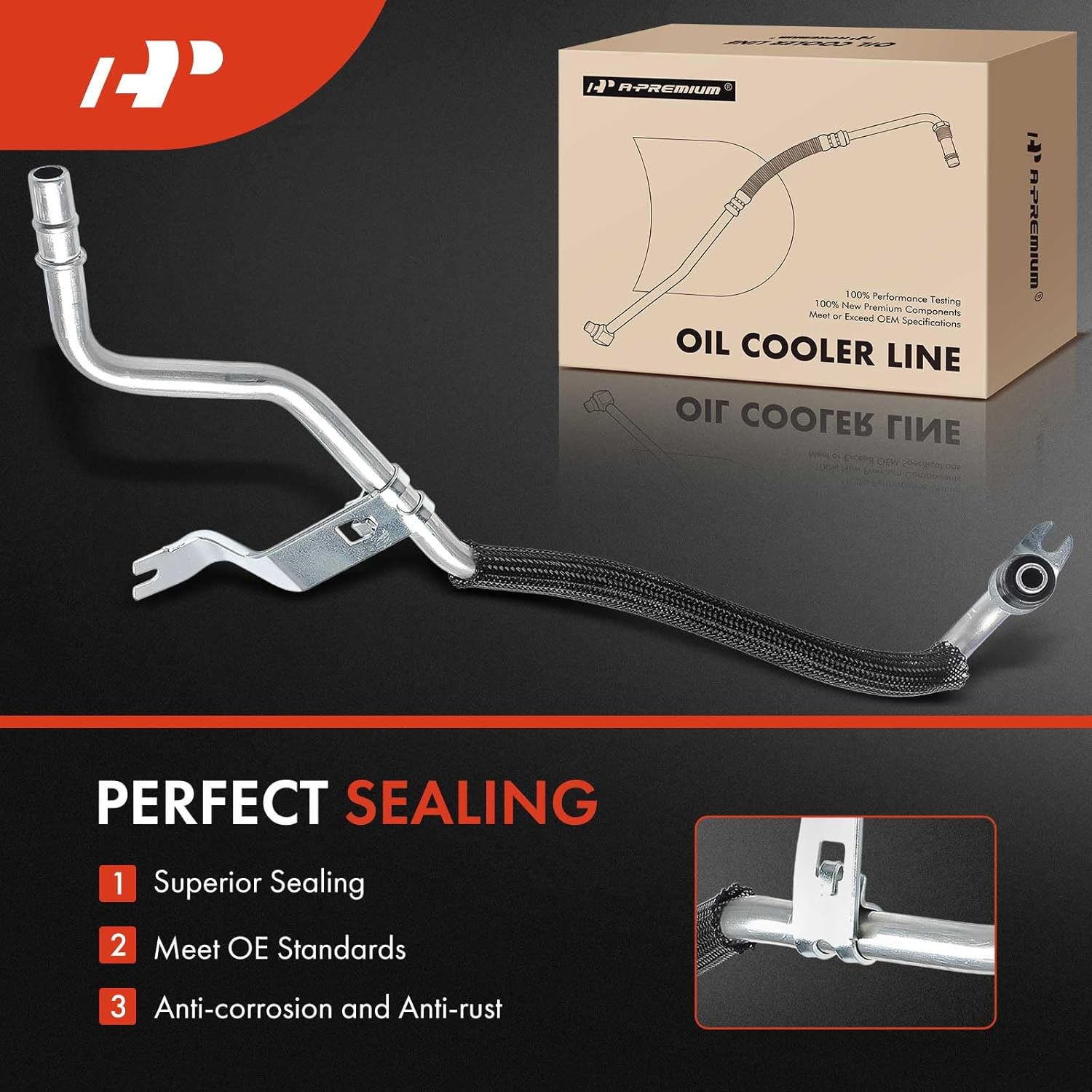 A-Premium Engine Oil Cooler Line Hose Assembly Compatible with Ford Fusion Sport 2017 2018 2019, 2.7L