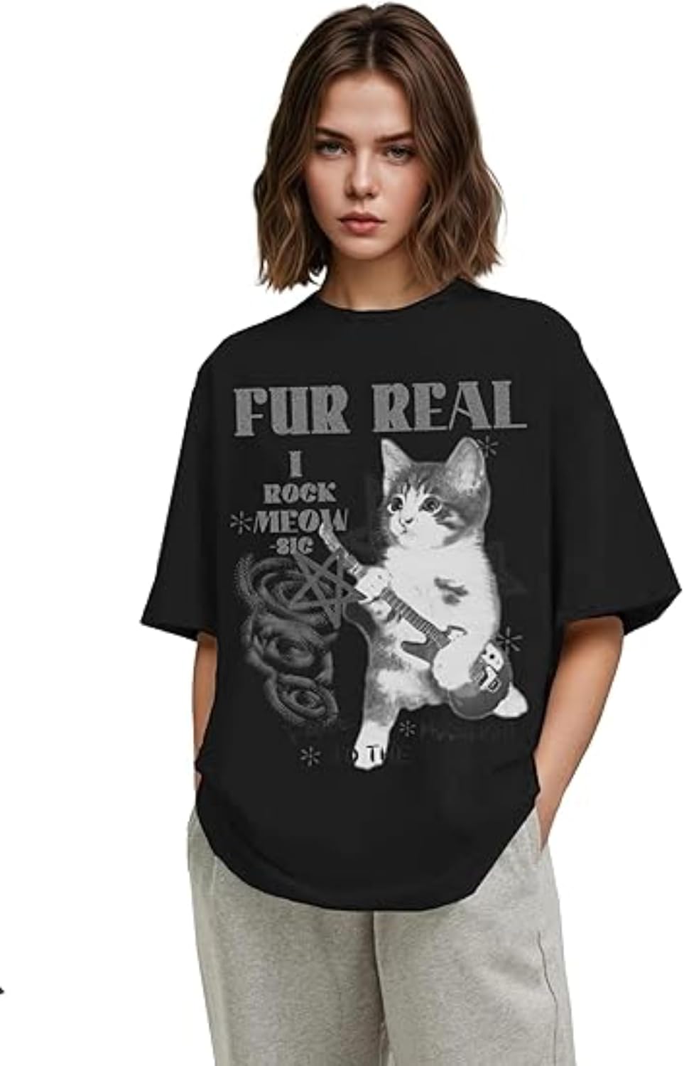 Y2k Sweatshirts for Women Cute Cat Print Slim Fit Crop Tops Aesthetic Shirt Grunge Clothes Streetwear