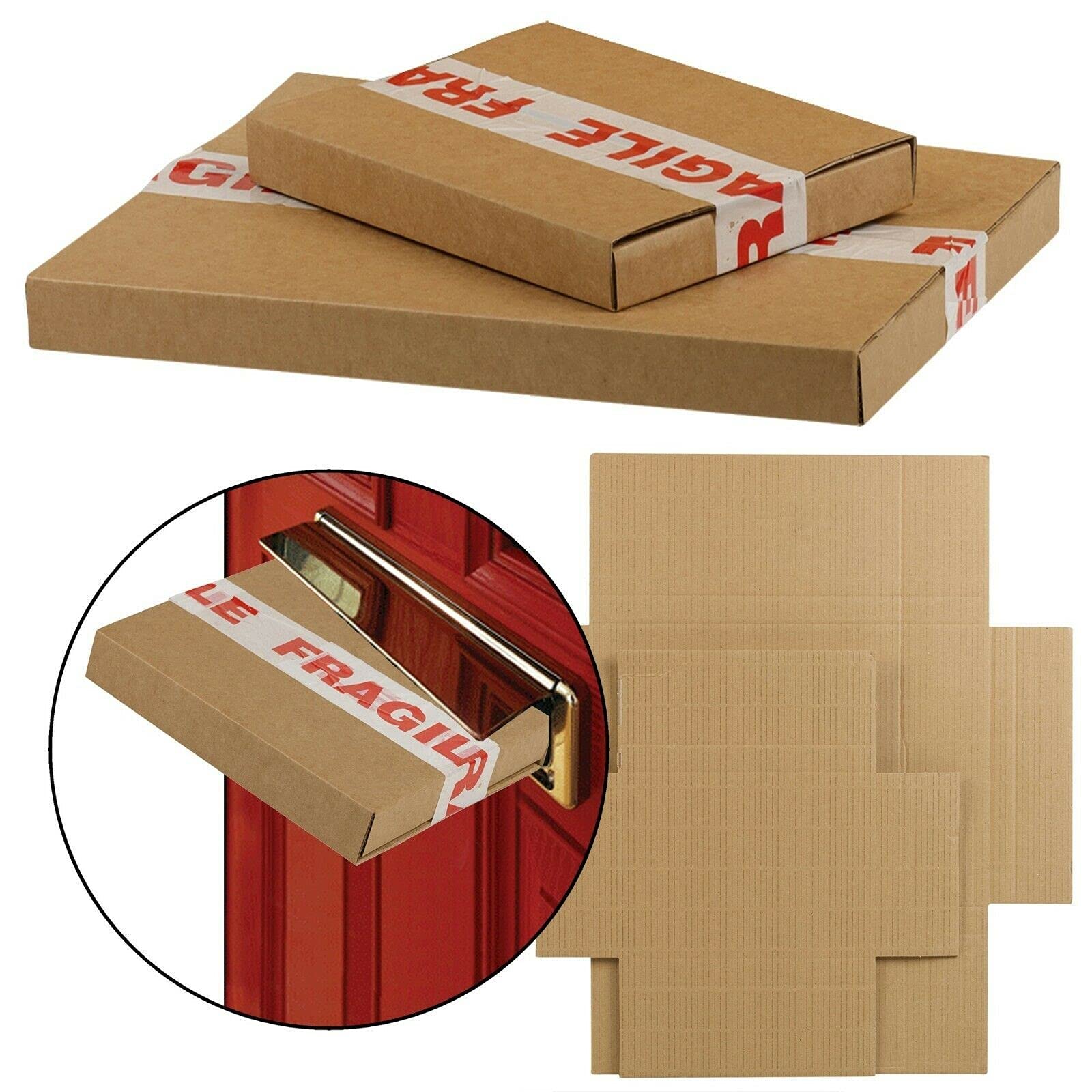 50 X Royal Mail Brown Letter Cardboard Postal Mailing PiP Boxes (349X249X24MM) (Large)