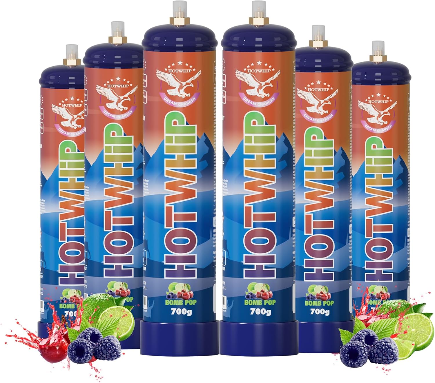 Whipped Cream Charger 6x700g 1.1L Bombpop FlavorPremium Cream Charger Tank(6 Cylinders 700g Bombpop)