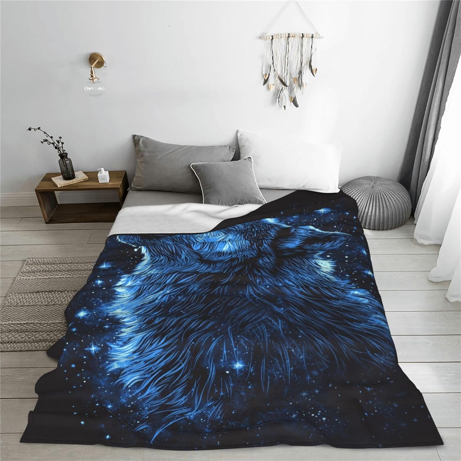 Wolf Blanket, Wolves Decor Throw Blankets, Wolf Gifts for Men Boys Girls Women Lover Adult Cozy Fleece Flannel Bedding Stuff Animal Plush for Couch Sofa Bed 50"X40" - Image 4