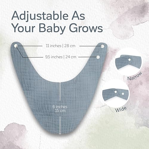 Miniatura 4 de KiddyCare Baberos de muselina orgánica para niñas y niños de 0 a 6 meses Baberos bandana para bebé, súper suaves para babear y dentición, babero de