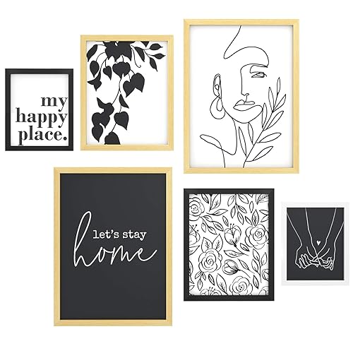 ArtbyHannah 6 Pack Gallery Wall Frame Sets with Decorative Minimalist