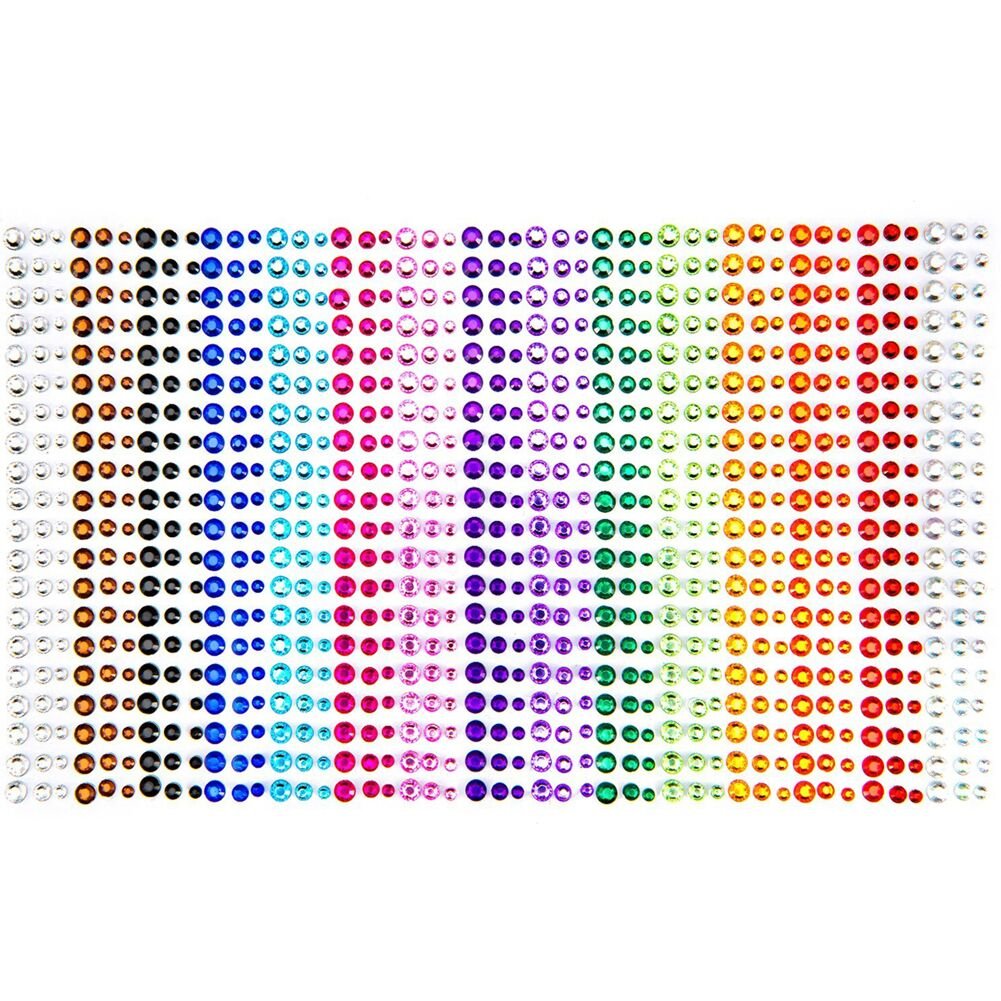 750 Bunte Strasssteine Aus Acryl – Je 3 Mm, Selbstklebend. Perfekt Zum Verzieren Von Handy, Schmuck & Mehr.