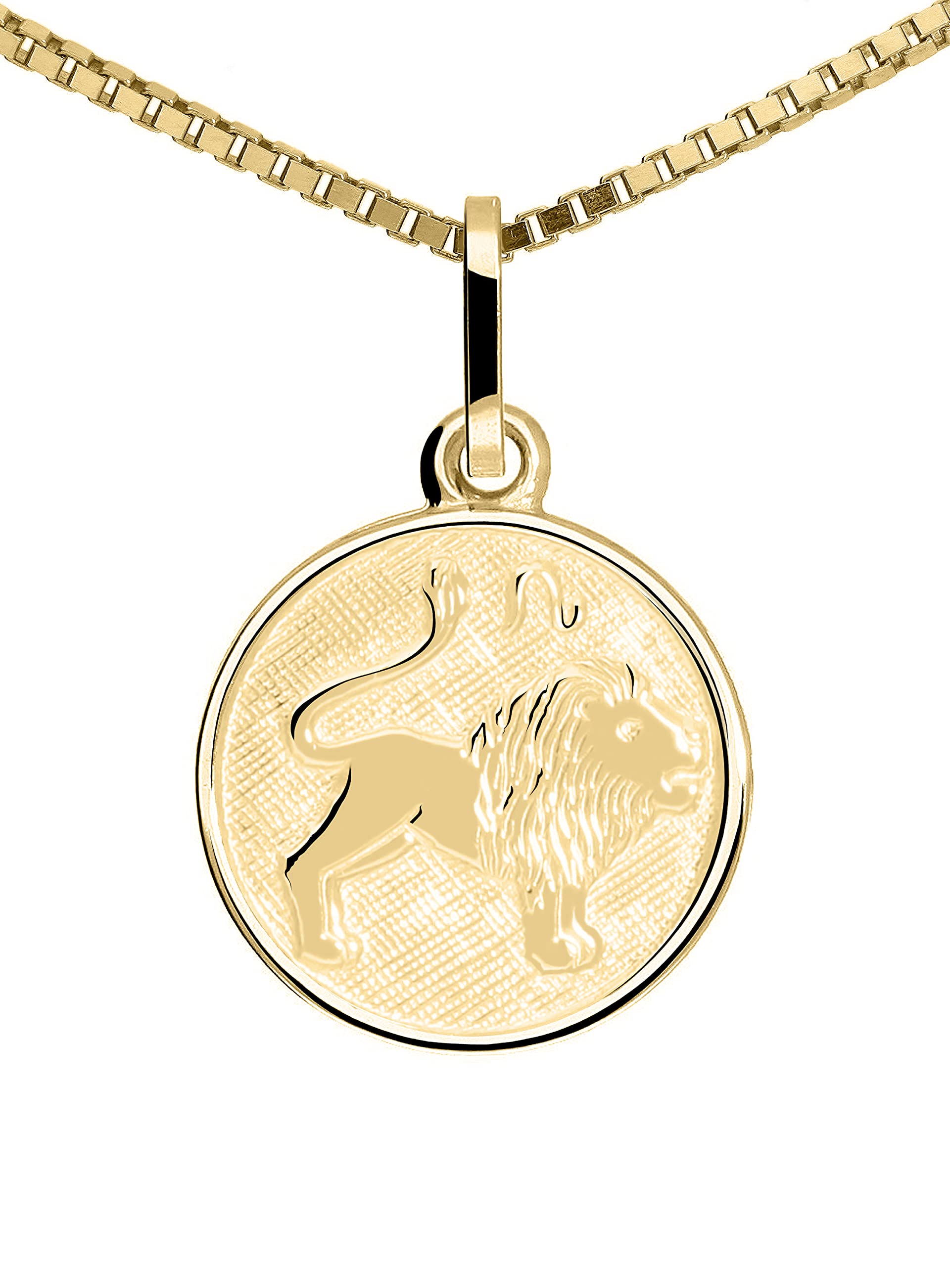 My Gold Damen Kinder Anhänger Sternzeichen Gold 333 (Ohne Kette) Echtes Gelbgold (8 Karat) Ø 12mm Mini Rund Tierkreiszeichen Zodiac round