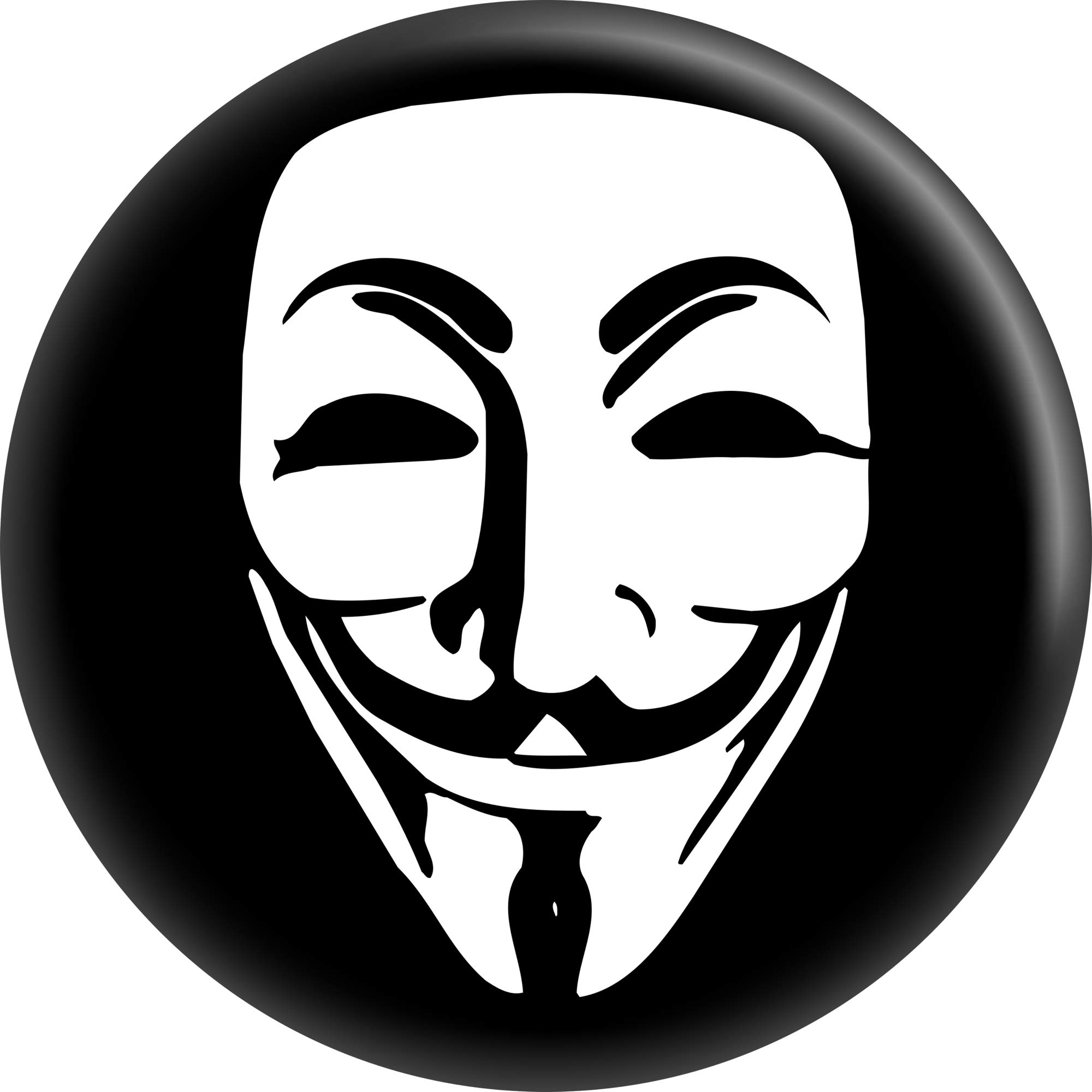 Amazon.com: Anonymous - Guy Fawkes Mask Logo, Black & White