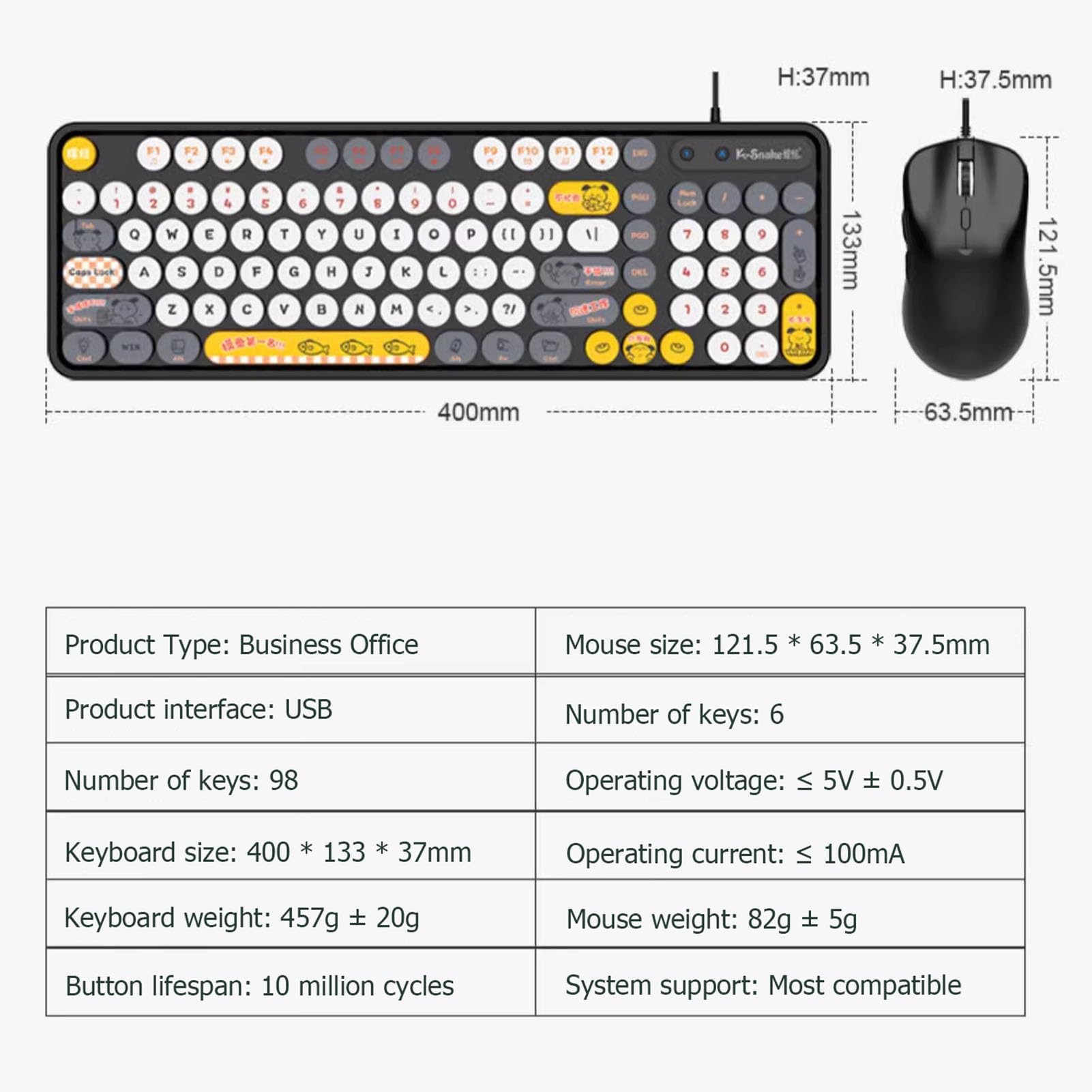 Tastiera Tastiera Da Gioco Prova Il Massimo Piacere Di Gioco, Silenzioso Ed Efficiente: La Tastiera Da Gioco Sussurrata Dal Comfort Ergonomico Include Un Mouse Dello Stesso Colore(E)