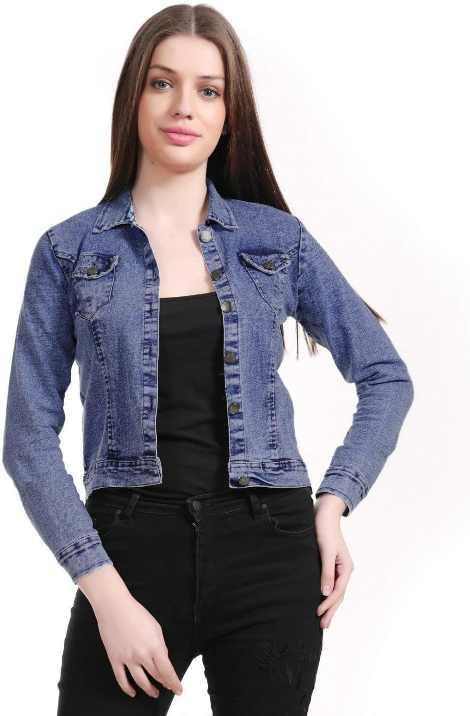 Westa Clothing Women's Solid Regular Jacket (WCJACK28_Light Blue_X-Large)