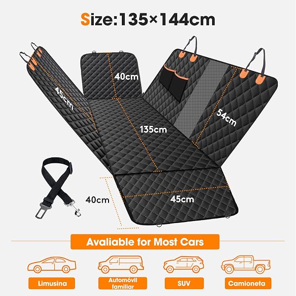 JOEJOY Dog Car Seat Cover Dog Hammock for Car Back Seat With Mesh Window and Side Protection, Rear Seat Covers Back Seat Cover Scratch Proof Nonslip Dog Seat Protector Cover For Most Cars/SUV - 5