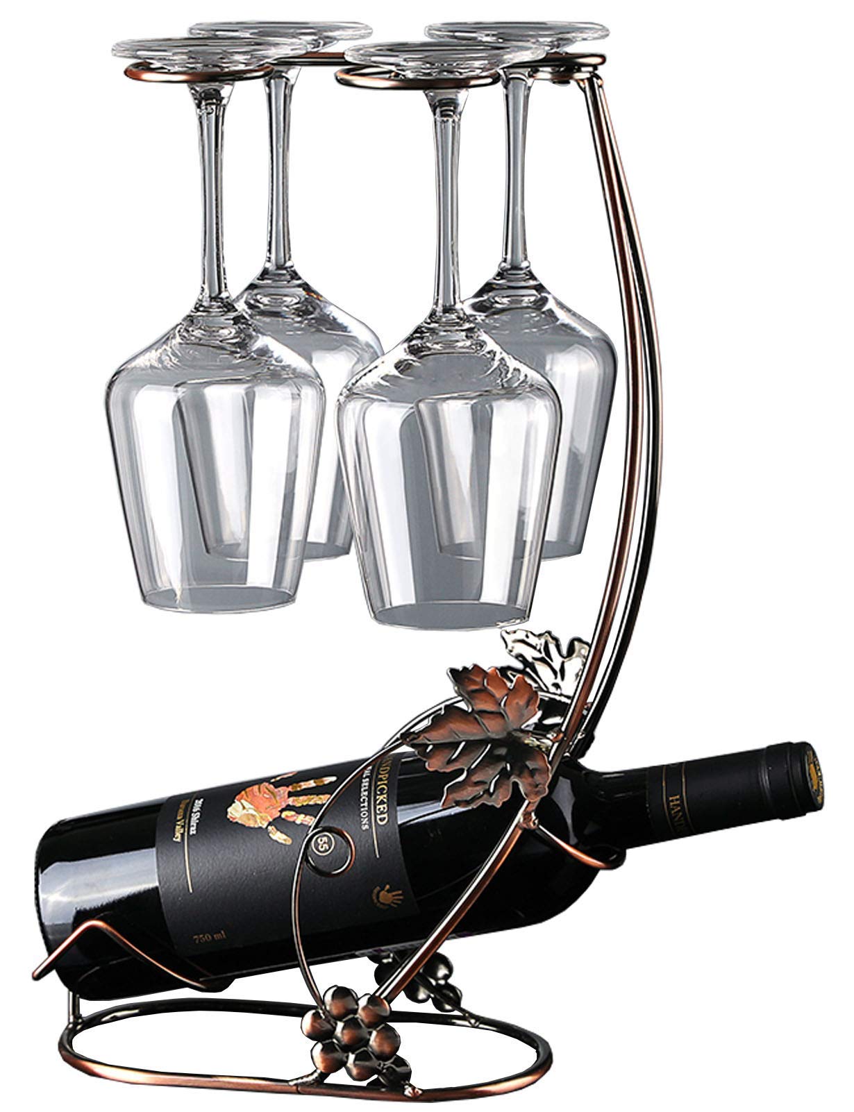 Support de casier à vin en métal au design épuré pour comptoir