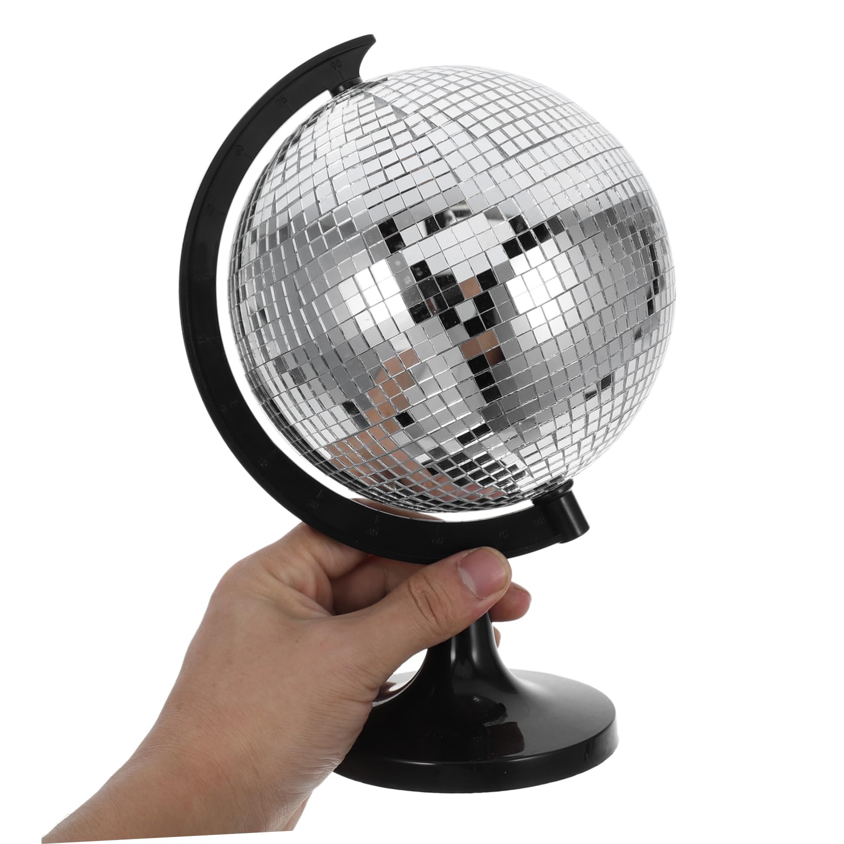 Ornement Créatif Globe en Verre à Effet Boule Disco Réfléchissante Tournante pour Décoration Intérieure Originale la Maison Fête