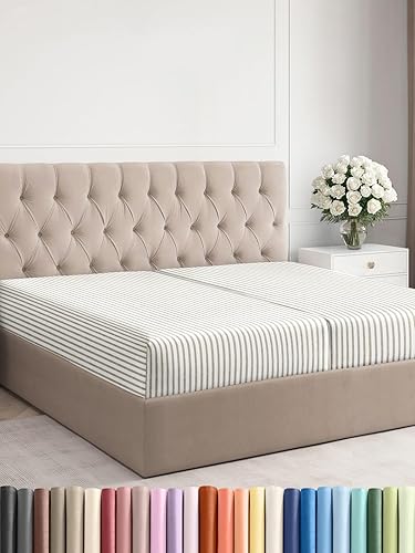 Miniatura 252 de King Fitted Bed Sheet - Bottom Single Fitted Sheet Only - Ultra-Soft Hotel Luxury Bedding w/ 8-16 Inch Deep Pockets - Breathable, Cooling & Wrinkle