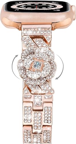 V-MORO Pulsera brillante compatible con Apple Watch Band de 1.575 pulgadas, 1.496 pulgadas, 1.614 pulgadas, para mujer, diamantes elegantes