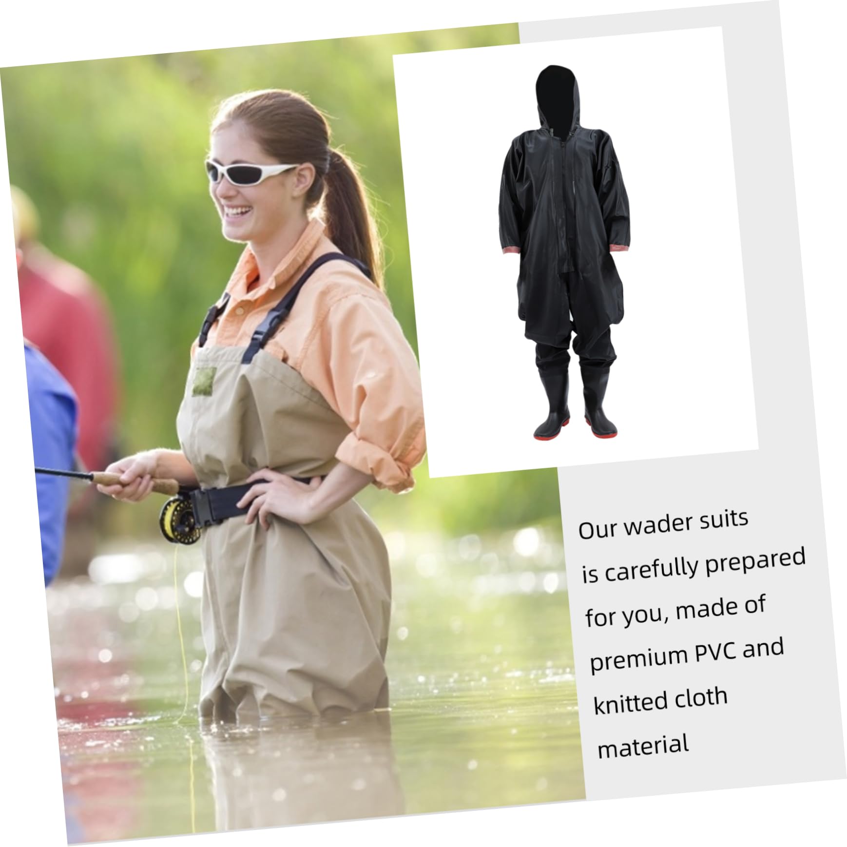 VANZACK Botas De Pesca Pantalón Botas para Hombres Traje Pantalones Impermeables Botas Altas Botas De Cadera Pantalones De Pesca con Botas Agua Vadeando Female De Polivinilo