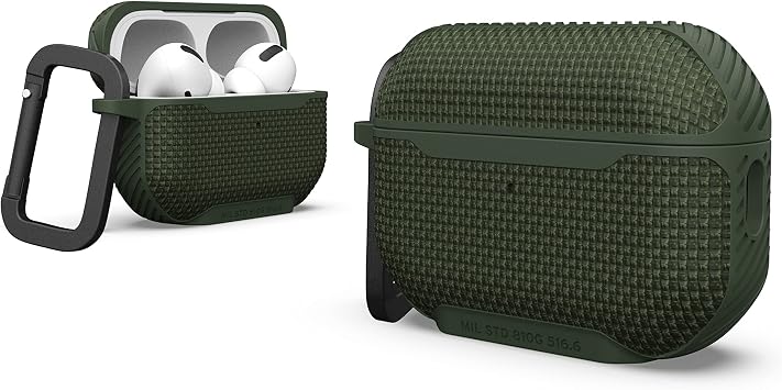 URBAN ARMOR GEAR Apple AirPods Pro 2nd Generation Case Shockproof, Carabiner Included, MagSafe Charging Compatible, METROPOLIS Olive Japanese Authorized Dealer UAG-APPRO2M-OL