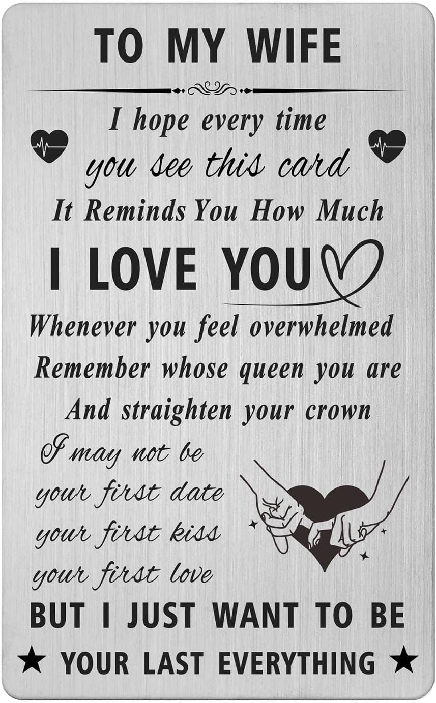 Gezxin Wife Valentines Day Card from Husband, Romantic Wife Birthday Anniversary Sweetest Day Mother's Day Easter Gifts