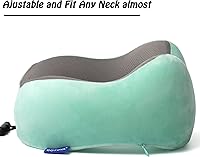 Vista 6 de Almohada de viaje, almohada cervical para dormir durante el viaje, hecha al 100 % de espuma viscoelástica pura, almohada suave, cómoda y de apoyo