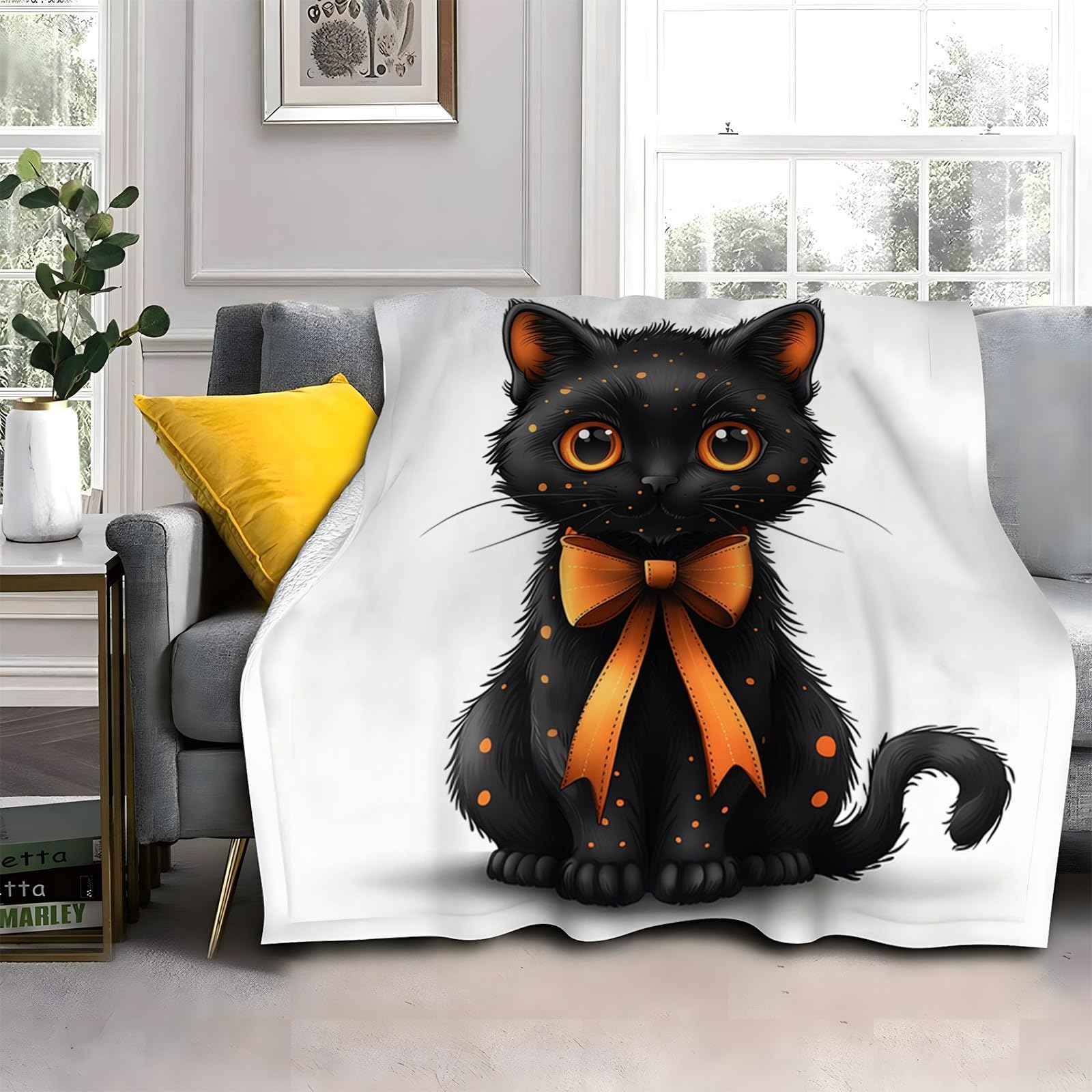 Plaid Épais et Doux Chat Noir : Votre Allié Cosy pour vos Soirées Salon