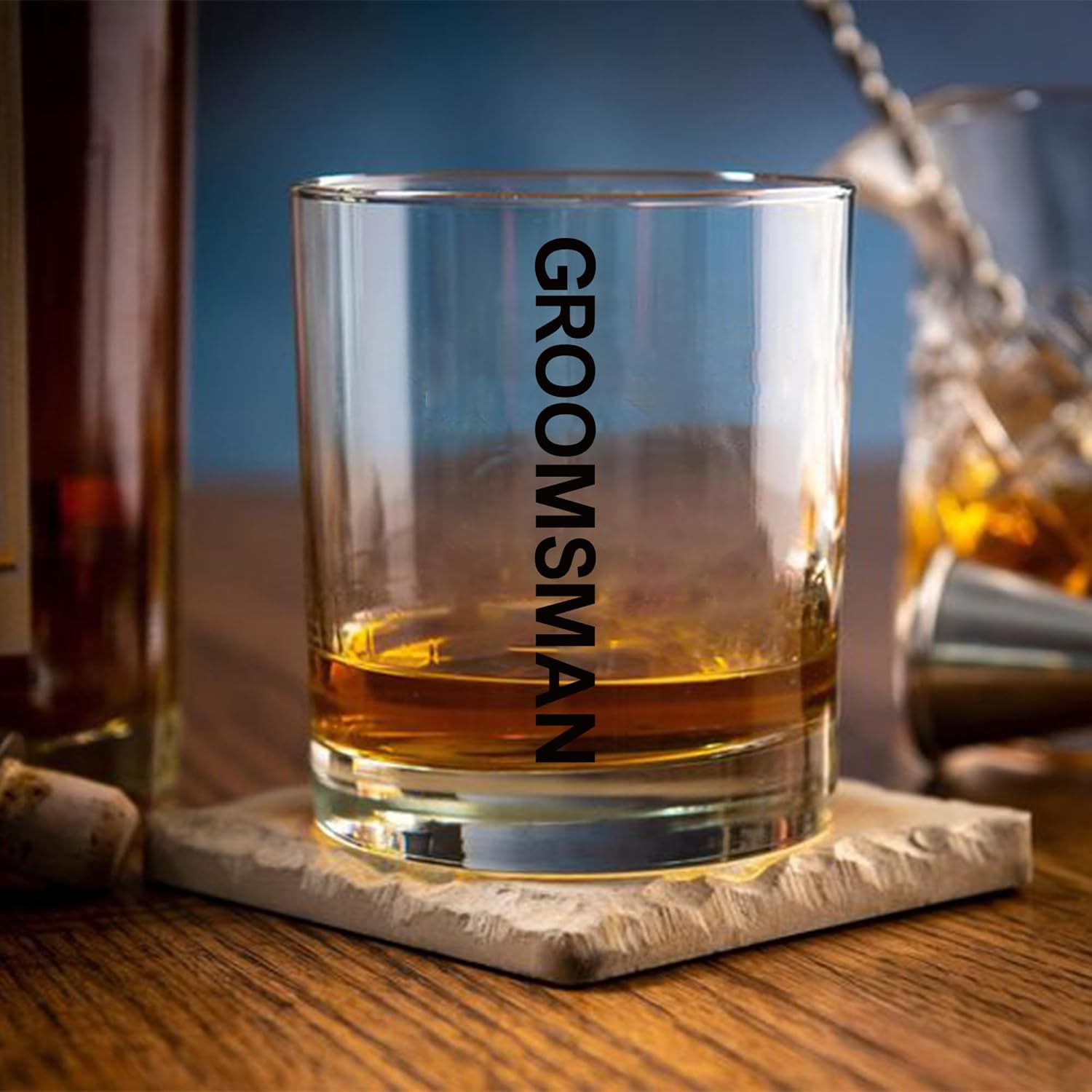 Groomsmen Gifts Set of 8, Old Fashioned Whiskey Glasses, Bachelor Party Favors Decorations Groosman Accessories,11oz Scotch Bourbon Glasses Whiskey Tumblers, Team Groom Supplies