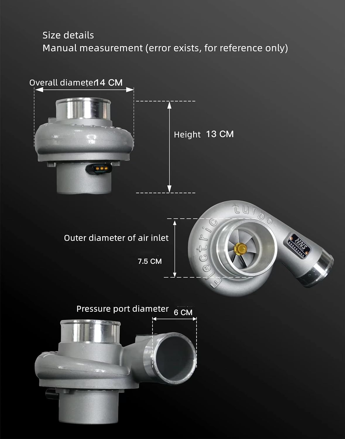 YL New Universal 12V Electric Turbo SuperCharger Kit Thrust Electric TurboCharger Air Filter Intake for car improve speed