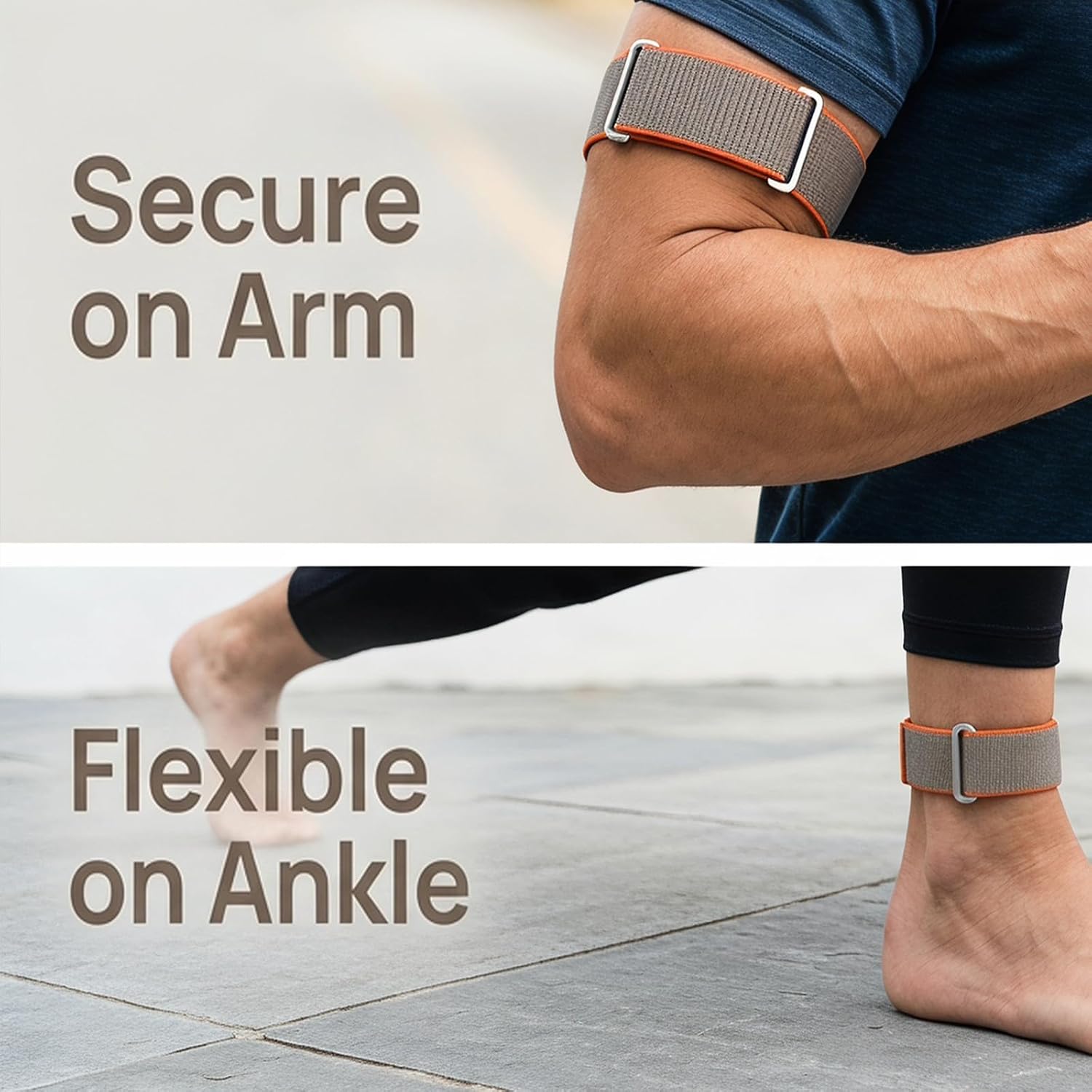 Bicep/Arm/Ankle Band for Google Fitbit Air Fitness Tracker, Breathable Adjustable Nylon Replacement Strap with Metal Protective Case, Extended Length 5.9"-17", Quick-Release Sport Workout Accessory for Men Women image 5