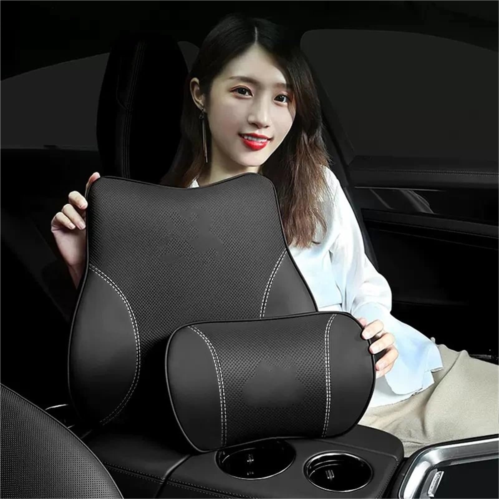 poduszka do jazdy Car Seat Headrest Do DS DS4S DS5 5LS DS3 DS4 DS6 DS7 DS9 WILD RUBIS SPIRIT E-Tense Zagłówek Fotela Samochodowego Poduszka Lędźwiowa Wnętrze(H-Red-Lumbar)
