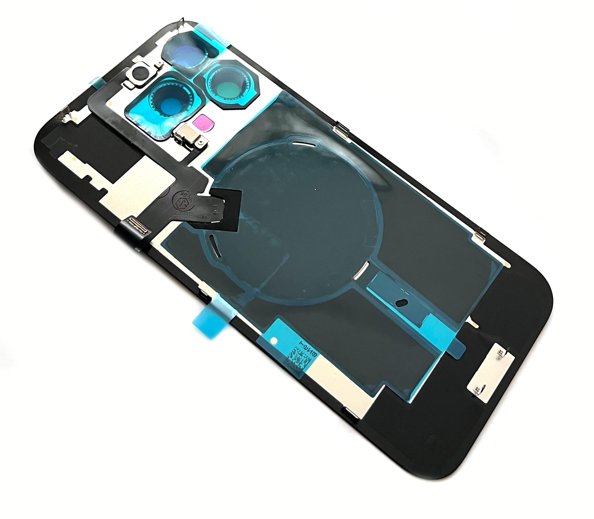 SVV Backcover, Akkudeckel passend für iPhone 16 Pro Max Serie. 16Pro Max Vormontiert: mit QI/NFC Flexkabel, Magnet, Metallträger, Kameraringe. Genau wie auf das Foto. Ersatzrückglas OEM QI (Schwarz)