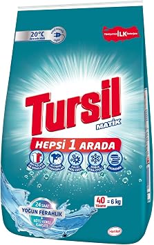 Tursil Yo un Ferahl k Beyazlar ve Renkliler Hepsi1Arada Toz  ama r Deterjan  6KG