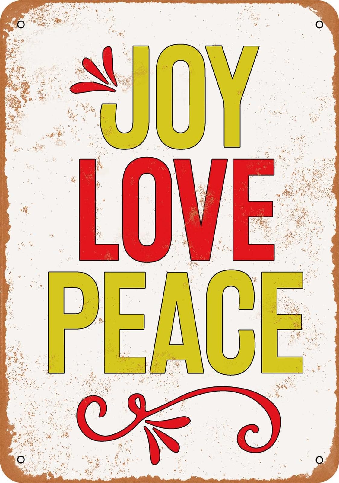 Miaomansenstore Metal Sign - Joy Love Peace - Vintage Look Home Decor